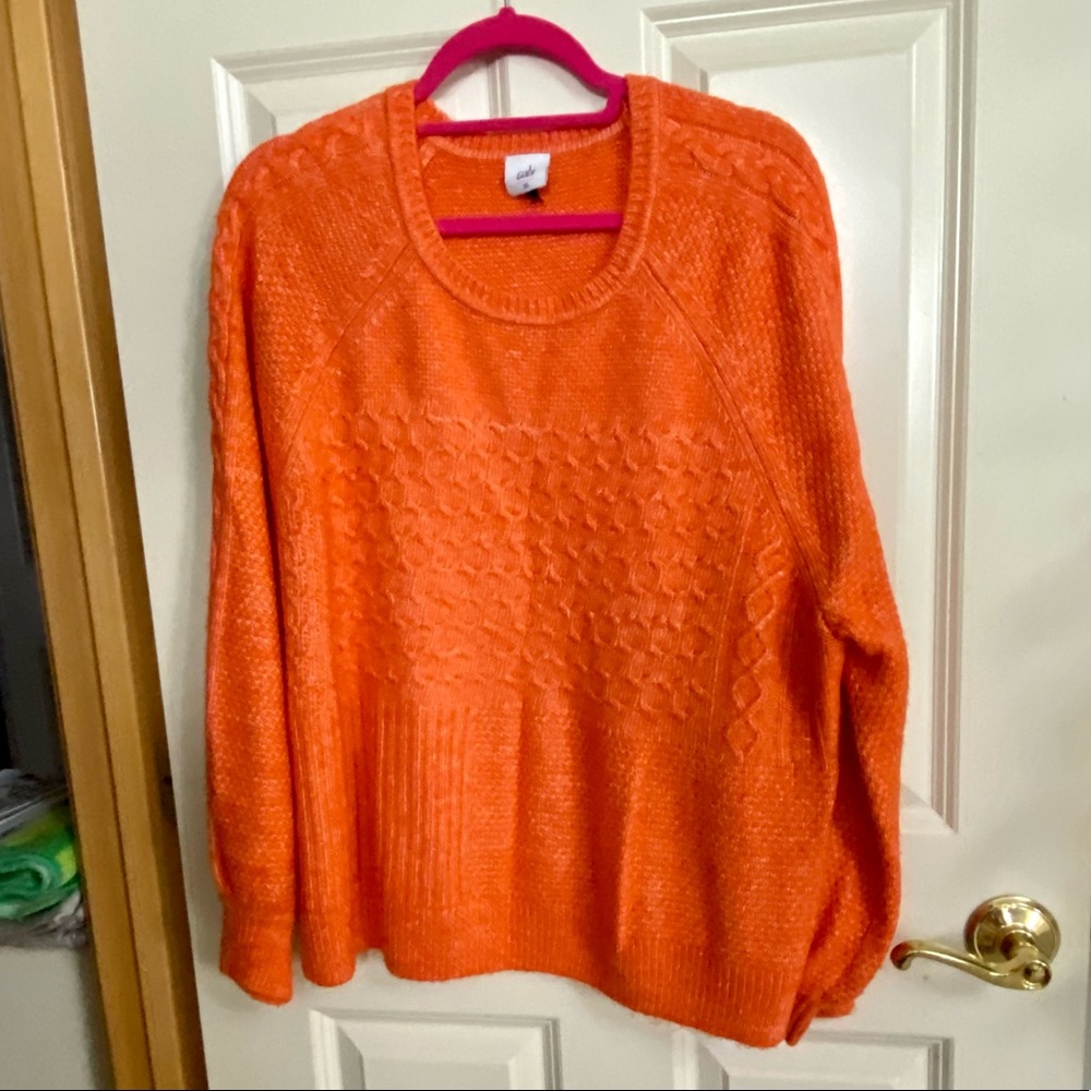 CAbi sweater in a beautiful orange color, oversized fit.